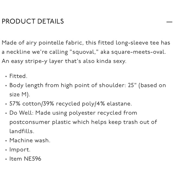 Madewell Pointelle Square-Scoop Tee Weathered Olive Striped Ribbed Shirt Medium - Picture 6 of 11